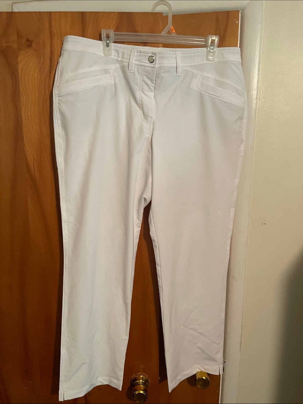Women's White Stretch Golf Pants